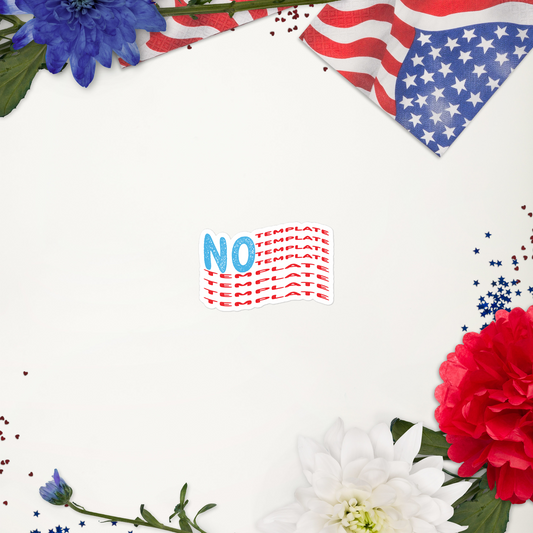 No Template American Flag Sticker